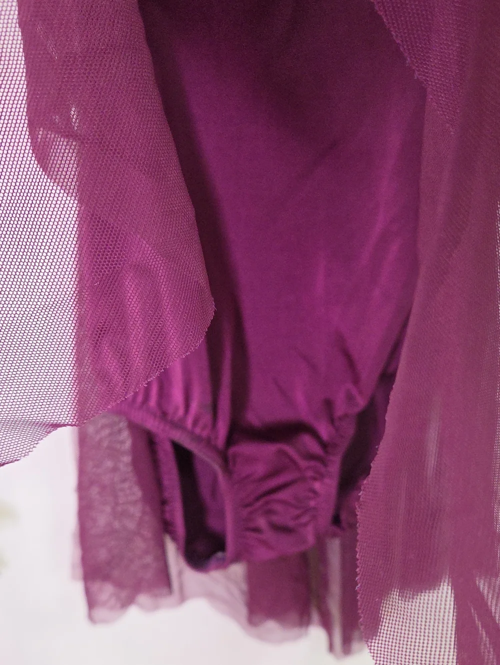 Kelle. Elegant Plum Dance Costume with Embellishments. Size LC. Like New
